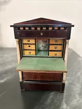 Dolls House Writing Desk Wooden Vintage