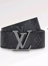 Louis Vuitton Damier Graphite LV Initiales Belt Black Leather