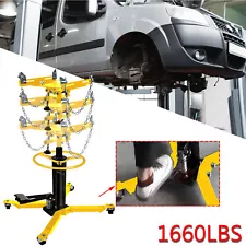 1660lb 0.75 Ton Transmission Jack Quick Lift Pump 2 Stage Hydraulic 360° For Car