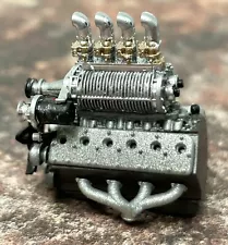 Resin Supercharged V-12 Flathead engine for scale model cars, 1/24 1/25 scale.