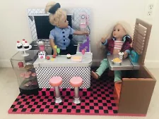 Our Generation Bite To Go Retro Diner Electronic Playset 18” American Girl Dolls