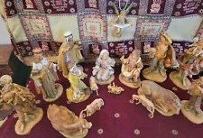 Large 12" Fontanini Simonetti 1983 19 Pc Nativity Manger Set Donkey Mary Jesus!