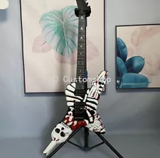 Custom Skull&Bones Electric Guitar Anchang Star Sex Machineguns 20th Solid Body