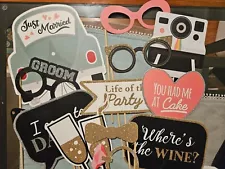 Pre-assembled wedding photobooth props