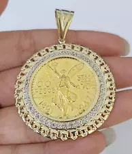 REAL 10k Yellow Gold Centenario-Style Coin Charm 50 Pesos 1947 Mexican Pendant