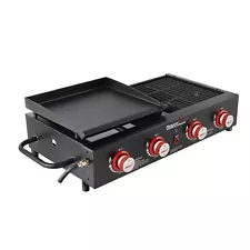 Royal Gourmet 4-Burner Portable Propane Gas Grill Griddle Combo for Backyard