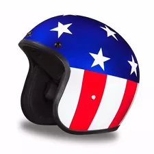 Easy Rider 1960's 3/4 Bobber Motorcycle Helmet by Daytona -Captain America!