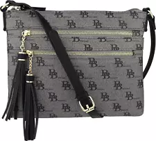 BRENTANO Vegan Multi-Zipper Crossbody Handbag Purse with Tassel Accents