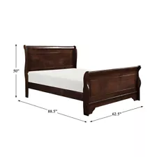 Lexicon Abbeville Traditional Wood Queen Sleigh Bed in Brown Cherry