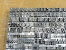 Large Antique VTG 36pt Cheltenham Metal Letterpress Print Type Font Letter # Set