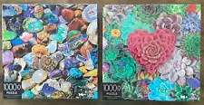 Spin Master Jigsaw Puzzle Lot Rocks & Minerals Succulent Love 1000 Pieces