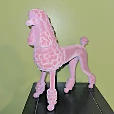 NEW Flocked Pink Poodle Statue Home Decor