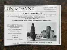 Burleigh Tower Minchinhampton Gloucestershire For Sale - 1951 Press Cutting r448