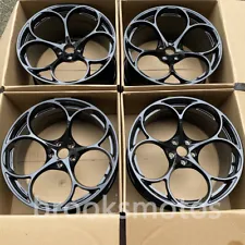 FOR ALFA ROMEO STELVIO 19" GLOSS BLACK FULL FORGED WHEELS RIMS 19X9 SET OF 4