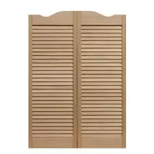 Pinecroft Saloon Door 42"Hx36"W Dixieland Louvered Durable Unfinished Pine Wood