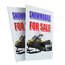 Snowmobile For Sale 24" x 36" 2 Pack Of Store Sign Plastic Or Decal