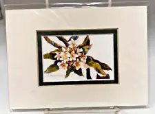 Peggy Chun Ohe ‘ohe or Hinahina Flower Hawaiian Matted Print Tiki No Frame 7 x 5