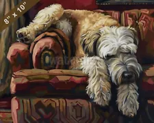 Soft Coated Wheaten Terrier dog painting in a cozy home 8x10 Print