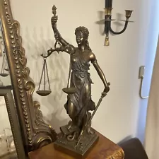 12.5” BLIND LADY JUSTICE Scales Lawyer Firm Attorney Statue Office Desk Gift