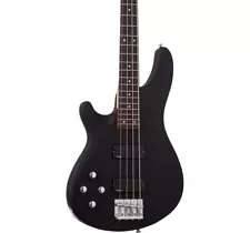 Schecter C-4 Deluxe 4-String Left-Handed Bass, Rosewood Fingerboard, Black