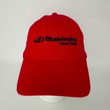 Mahindra Tractors Hat Strapback Adjustable Red Lawn Mower Loader Farm Dad