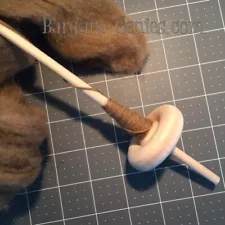 *SUPER SALE Bottom ~ Whorl Drop Spindle Spinning Yarn 11"x 2" Natural Finish