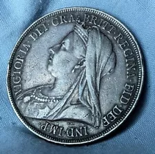 1896 Solid Silver Antique Victoria Crown Coin Vintage 1st Olympics Paris 2024 UK