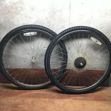 Huffy Echo 26 Bicycle Wheelset Alloy 26x1.75" Tire Mountain Bike 5 Speed Vintage