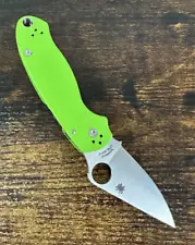 Spyderco Para 3 PM3 Knife G-10 Neon Green CPM 20CV C223GPNGR FACTORY SECOND