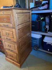 antique oak 4 drawer file cabinet