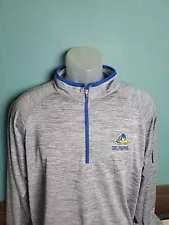 Colosseum Delaware Blue Hens 1/4 Zip Pullover Men's Size Large L Gray Spandex