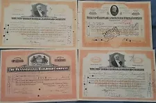 Collection of 4 1920's Dated American Stock Certificates