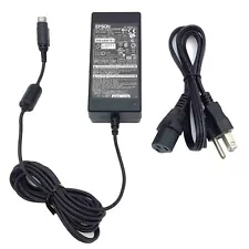 Genuine 24V Epson 3-Pin AC Adapter for Custom KUBE II Compact POS Printer w.Cord