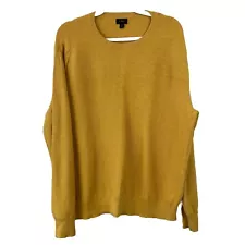 J. Crew Cotton Crew Neck Sweater in Garter Stitch Size XL Mustard Men’s 2021