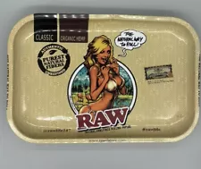 RAW GIRL TRAY for Rolling Papers METAL Cigarette Hemp Rolling Tray 11" x 13.5"