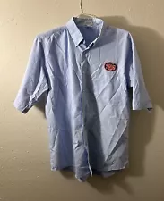 Jersey Mikes Employee Shirt Adult Large Embroidered Light Button Up Blue Men’s