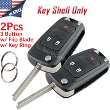 2 for Chevy Equinox Remote Key Fob Case Shell 2010-2012 2013 2014 2015 2016 2017