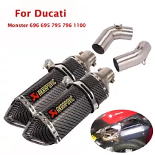 Slip for Ducati Monster 796 696 795 1100 Exhaust System Mid Pipe Muffler 370mm (For: 2014 Ducati Monster 796)