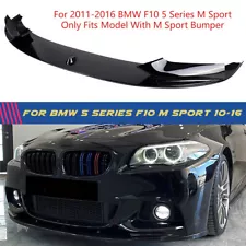 For 2011-16 BMW F10 535i 528i 550i M Sport Gloss Black Front Bumper Spoiler Lip (For: 2014 BMW 550i M Sport)