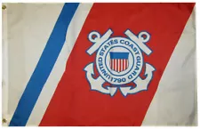 United States Coast Guard Racing Stripe 100D Woven Poly Nylon 2x3 2'x3' Flag