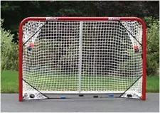 Hockey Folding Pro Goal 2-Inch Red/White Regulation 6 Ft x 4 Ft Net, Red