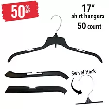 Black Clothes Hangers 17" for shirts Qty 50 *SALE* 50% OFF (IT#15)