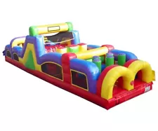 Commercial Inflatable Obstacle Course 40L Retro Backyard Interactive Games