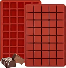 JOERSH 2PCS Square Silicone Caramel Hard Candy Molds for Chocolate, Random