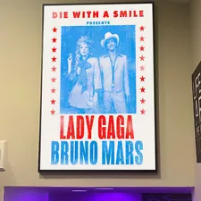 Lady Gaga & Bruno Mars Die With A Smile Poster 2024, Home Decor, Gif for Fan