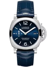 New Panerai Luminor Quaranta Blue Dial Leather Strap Men's Watch PAM01370