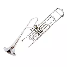 Trombone Brass Bb Nickel Plated 3 Valve by Zaima with Hard Case & Mouth piece.