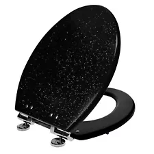 Home+Solutions Deluxe Resin Black Shimmer Decorative Elongated Toilet Seat - ...