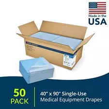 Avalon Papers Single-Use Medical Equipment Drape, Blue, 40" x 90" (Pack of 50) -