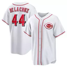 Men's Baseball Jersey De La Cruz #44 Cincinnati - Red & White Baseball Jersey